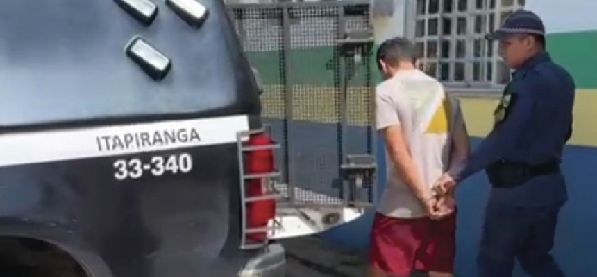 A Polícia Civil do Amazonas (PC-AM), por meio da 38ª Delegacia Interativa de Polícia (DIP) de Itapiranga (a 227 quilômetros de Manaus), em ação conjunta com a Polícia Militar do Amazonas (PMAM), prendeu em flagrante, no sábado (16), Tino Biagini Serrão, 30, pelo crime de homicídio de Huenderly Monteiro Reis, 37. A prisão ocorreu no bairro Gilberto Mestrinho, no município.